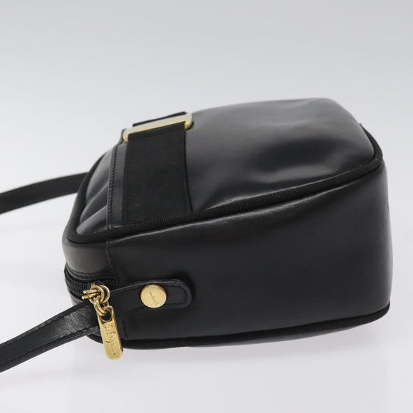 Salvatore Ferragamo Vala Shoulder Bag Leather Black Gold Auth am7884