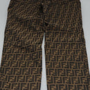 FENDI Zucca Canvas Pants 42 Black Brown Auth am7905M-9