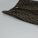 FENDI Zucca Canvas Pants 42 Black Brown Auth am7905M-17