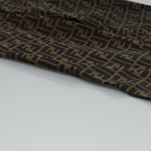 FENDI Zucca Canvas Pants 42 Black Brown Auth am7905M