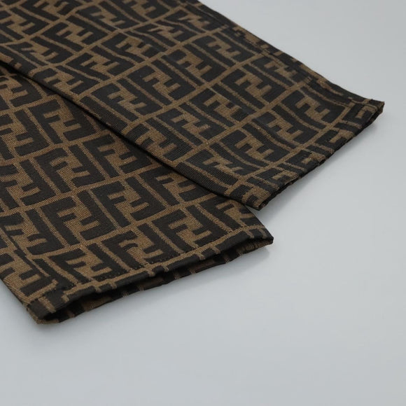 FENDI Zucca Canvas Pants 42 Black Brown Auth am7905M
