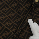 FENDI Zucca Canvas Pants 42 Black Brown Auth am7905M-24