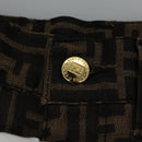 FENDI Zucca Canvas Pants 42 Black Brown Auth am7905M-26