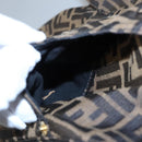 FENDI Zucca Canvas Pants 42 Black Brown Auth am7905M-28