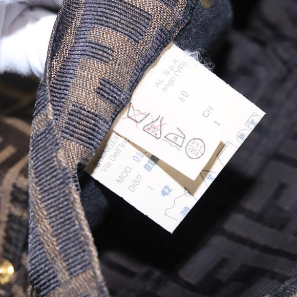 FENDI Zucca Canvas Pants 42 Black Brown Auth am7905M