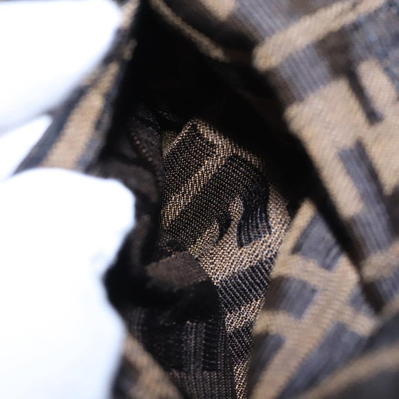 FENDI Zucca Canvas Pants 42 Black Brown Auth am7905M