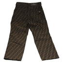FENDI Zucca Canvas Pants 42 Black Brown Auth am7905M-2