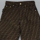 FENDI Zucca Canvas Pants 42 Black Brown Auth am7905M-3
