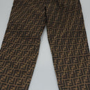 FENDI Zucca Canvas Pants 42 Black Brown Auth am7905M-4