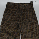 FENDI Zucca Canvas Pants 42 Black Brown Auth am7905M-7