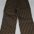FENDI Zucca Canvas Pants 42 Black Brown Auth am7905M-8