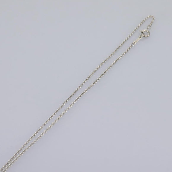 TIFFANY&Co. Open Heart Necklace Ag925 Silver Auth am7908