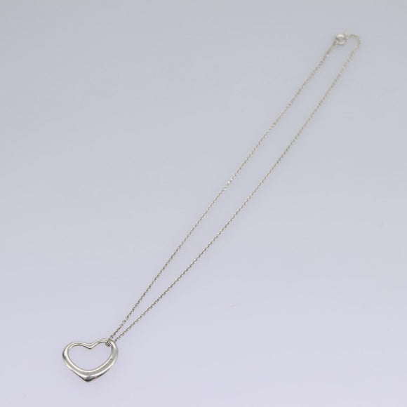 TIFFANY&Co. Open Heart Necklace Ag925 Silver Auth am7908