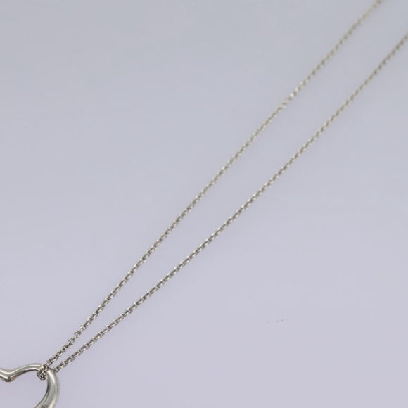 TIFFANY&Co. Open Heart Necklace Ag925 Silver Auth am7908