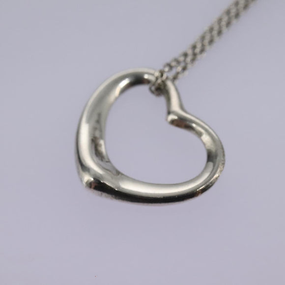 TIFFANY&Co. Open Heart Necklace Ag925 Silver Auth am7908