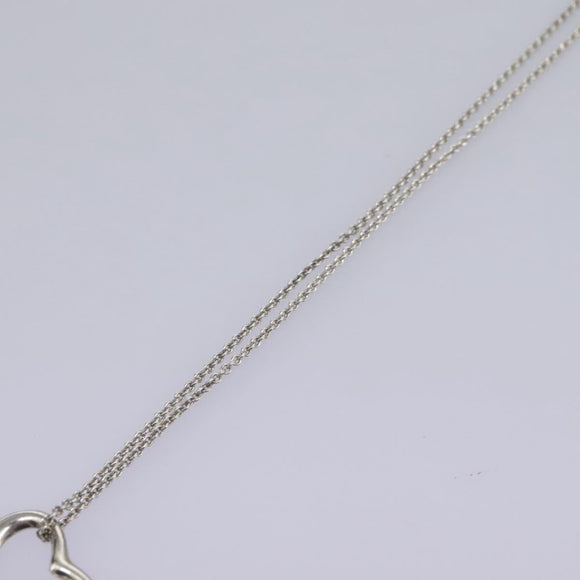 TIFFANY&Co. Open Heart Necklace Ag925 Silver Auth am7908