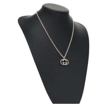 GUCCI Interlocking Necklace Ag925 Silver Auth am7919