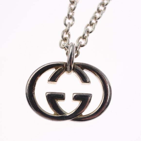 GUCCI Interlocking Necklace Ag925 Silver Auth am7919