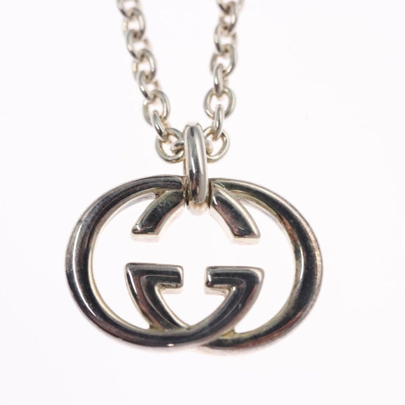 GUCCI Interlocking Necklace Ag925 Silver Auth am7919