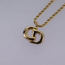 Christian Dior CD Logo Necklace metal Gold Auth am7920-3