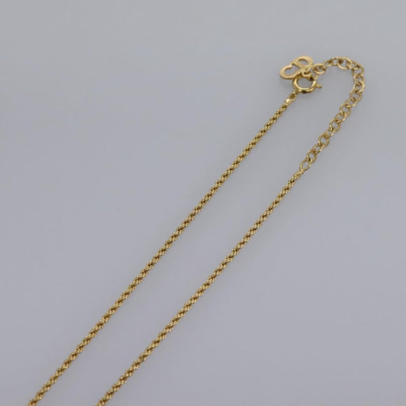 Christian Dior CD Logo Necklace metal Gold Auth am7920
