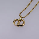 Christian Dior CD Logo Necklace metal Gold Auth am7920-8