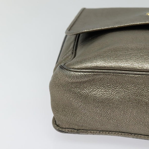 LOEWE Anagram Shoulder Bag Leather Gold Auth am7935