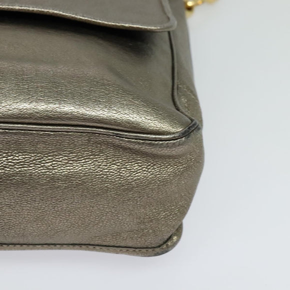 LOEWE Anagram Shoulder Bag Leather Gold Auth am7935