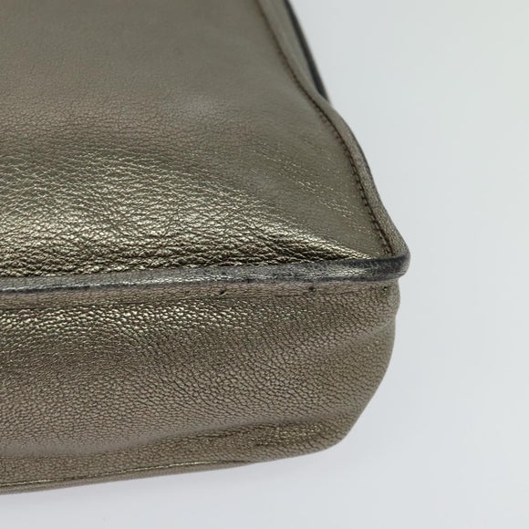 LOEWE Anagram Shoulder Bag Leather Gold Auth am7935