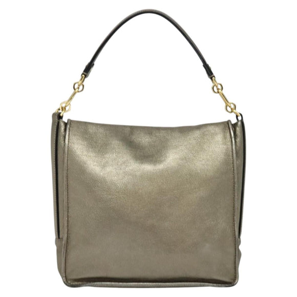 LOEWE Anagram Shoulder Bag Leather Gold Auth am7935