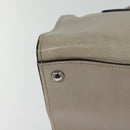 PRADA Hand Bag Leather 2way Beige Silver Auth am7940-16
