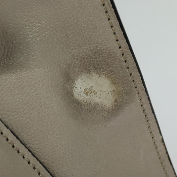 PRADA Hand Bag Leather 2way Beige Silver Auth am7940