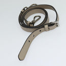 PRADA Hand Bag Leather 2way Beige Silver Auth am7940-25