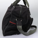 PRADA Sports Boston Bag Nylon 2way Black Silver Auth am7943-5