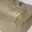 Salvatore Ferragamo Gancini Hand Bag Leather Gold Auth am7952-15