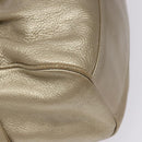 Salvatore Ferragamo Gancini Hand Bag Leather Gold Auth am7952-16