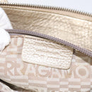Salvatore Ferragamo Gancini Hand Bag Leather Gold Auth am7952-12