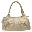 Salvatore Ferragamo Gancini Hand Bag Leather Gold Auth am7952-2