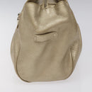 Salvatore Ferragamo Gancini Hand Bag Leather Gold Auth am7952-4