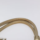 Salvatore Ferragamo Gancini Hand Bag Leather Gold Auth am7952-8