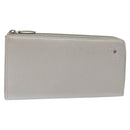 CHANEL Camelia Long Wallet Leather Silver CC Auth am7960-1