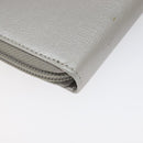 CHANEL Camelia Long Wallet Leather Silver CC Auth am7960-11