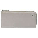 CHANEL Camelia Long Wallet Leather Silver CC Auth am7960-2