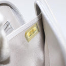 CHANEL Camelia Long Wallet Leather Silver CC Auth am7960-22