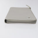 CHANEL Camelia Long Wallet Leather Silver CC Auth am7960-3