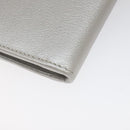 CHANEL Camelia Long Wallet Leather Silver CC Auth am7960-14