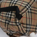 BURBERRY Nova Check Blue Label Backpack Nylon Beige Silver Auth am7971-17