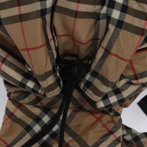 BURBERRY Nova Check Blue Label Backpack Nylon Beige Silver Auth am7971