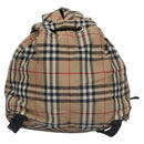 BURBERRY Nova Check Blue Label Backpack Nylon Beige Silver Auth am7971-2