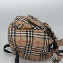 BURBERRY Nova Check Blue Label Backpack Nylon Beige Silver Auth am7971-3